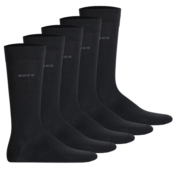 BOSS Herren Socken, 5er Pack - Kurzsocken, Baumwolle, Multipack, einfarbig  Schwarz 43-46