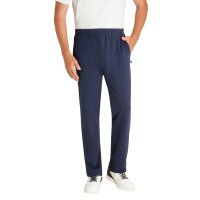 hajo mens homewear trousers - jogging trousers, stay fresh, stretch cotton mix, uni Blue L (Large)