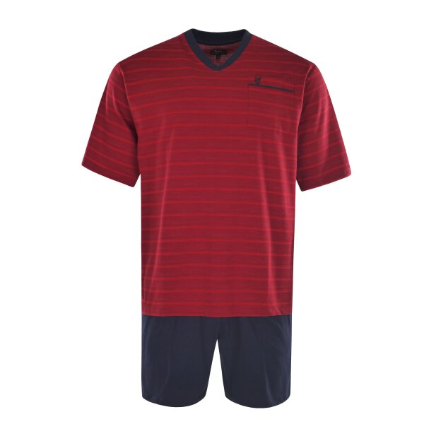 hajo Herren Schlafanzug Set - Shorty, kurz, Kurzarm, Klima-Light, Cotton-Mix Rot XL