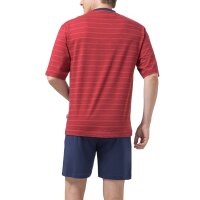 hajo mens pyjama set - shorty, short-sleeved, climate-light, cotton mix Red XL (X-Large)