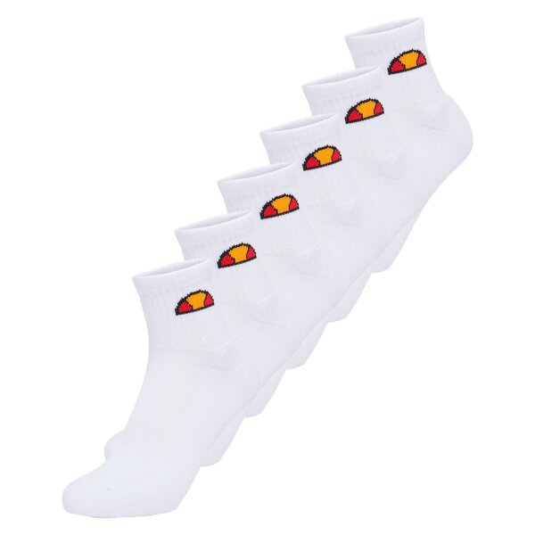 ellesse Unisex Quarter Socken, 6 Paar - Rilla, Ankle Socks, Logo Weiß 47-49