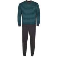 hajo mens pyjama set - long, cuffs, V-neck, climate-light, cotton mix