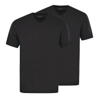 hajo Herren T-Shirt, 2er Pack - Basic, Kurzarm, V-Ausschnitt, Baumwolle, uni
