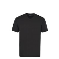 hajo mens T-shirt, 2-pack - Basic, short-sleeved, V-neck, cotton, uni Black S (Small)
