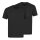 hajo mens T-shirt, 2-pack - Basic, short-sleeved, V-neck, cotton, uni Black S (Small)