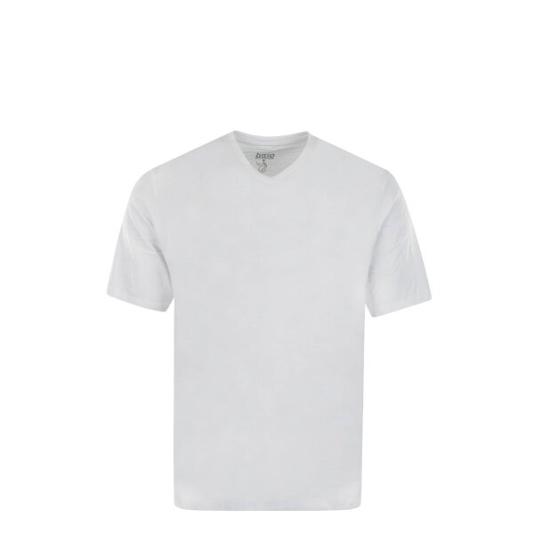 hajo mens T-shirt, 2-pack - Basic, short-sleeved, V-neck, cotton, uni White L (Large)