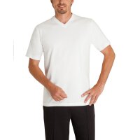 hajo Herren T-Shirt, 2er Pack - Basic, Kurzarm, V-Ausschnitt, Baumwolle, uni Weiß L