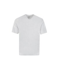 hajo mens T-shirt, 2-pack - Basic, short-sleeved, V-neck, cotton, uni White L (Large)