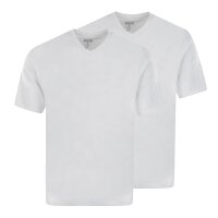 hajo Herren T-Shirt, 2er Pack - Basic, Kurzarm, V-Ausschnitt, Baumwolle, uni Weiß 6XL