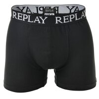 REPLAY Mens Boxer Shorts, 3-pack - Underpants, Cotton, Logo, solid color  M (Medium)