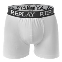 REPLAY Mens Boxer Shorts, 3-pack - Underpants, Cotton, Logo, solid color  L (Large)