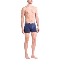 REPLAY Herren Boxershorts, 3er Pack - Unterhosen, Baumwolle, Logo, einfarbig Schwarz/Grau/Blau L