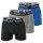 REPLAY Herren Boxershorts, 3er Pack - Unterhosen, Baumwolle, Logo, einfarbig Schwarz/Grau/Blau L