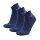 REPLAY Unisex Quarter Socks, 3-Pack - Short Socks, Cotton, Logo, solid color Dark blue 39-42