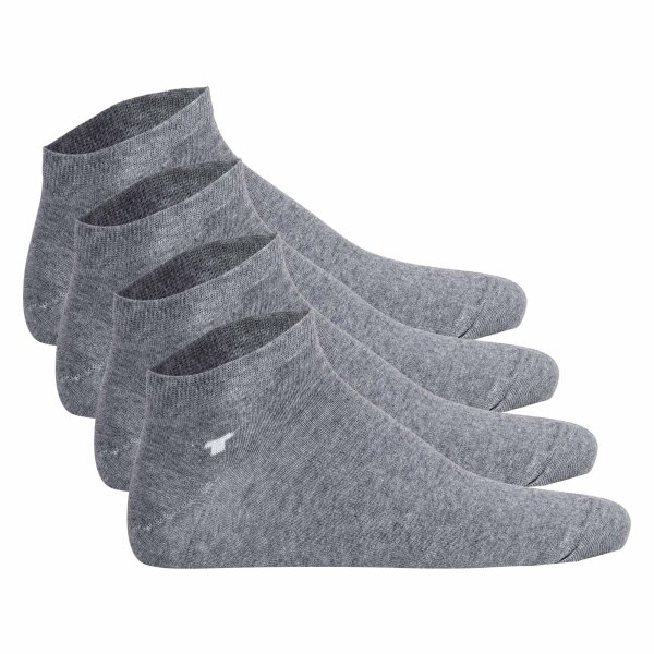 TOM TAILOR Unisex Socks, 4-Pack - Basic, Sneaker Socks, unicoloured Gray 43-46