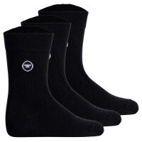 TOM TAILOR Unisex Kinder Socken, 3er Pack - Strümpfe, Baumwolle, Logo, einfarbig Schwarz 23-26