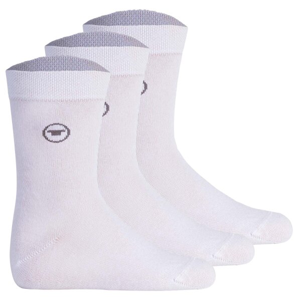 TOM TAILOR Unisex Kinder Socken, 3er Pack - Strümpfe, Baumwolle, Logo, einfarbig Weiß 35-38
