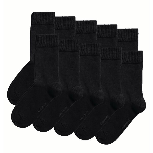 BJÖRN BORG Mens Socks 10 Pack - Essential Ankle Sock, Stockings, Socks, Cotton, Plain Black 41-45