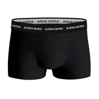 BJÖRN BORG Mens Trunks, 3-Pack - Underpants, Shorts, Cotton, Logo Waistband, solid color Black/dark blue/white L (Large)