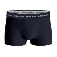BJÖRN BORG Mens Trunks, 3-Pack - Underpants, Shorts, Cotton, Logo Waistband, solid color Black/dark blue/white L (Large)