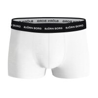 BJÖRN BORG Mens Trunks, 3-Pack - Underpants, Shorts, Cotton, Logo Waistband, solid color Black/dark blue/white L (Large)