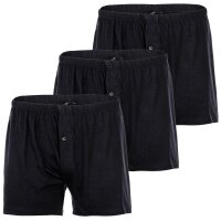 YOURBASICS Mens Jersey Boxer Shorts, 3-pack - Cotton, buttoned opening, pattern, multi-pack