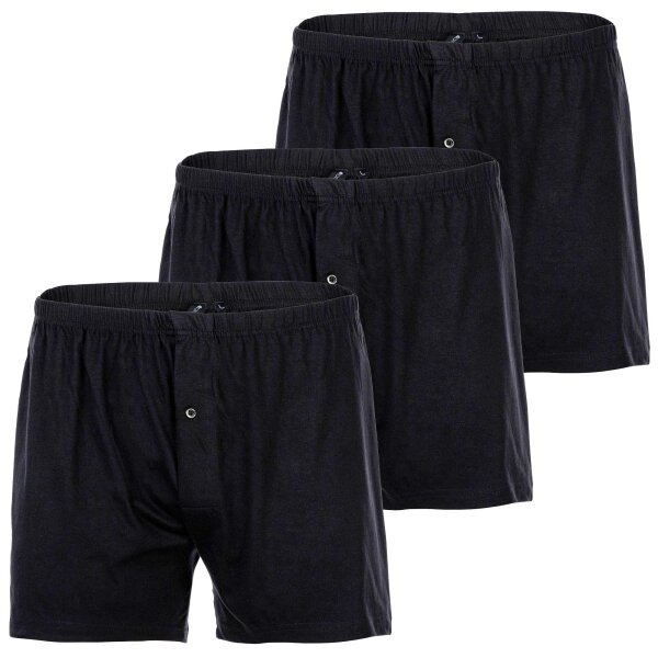 YOURBASICS Herren Jersey-Boxershorts, 3er Pack - Cotton, Eingriff mit Knopf, Muster, Multipack Schwarz XL