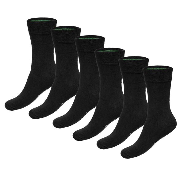 Bamboo basics Unisex Socken, 6er Pack - BEAU Anklet Socks, Kurzsocken, einfarbig Schwarz 41-46