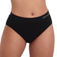 Bamboo basics Damen Slips, 3er Pack - BELLE seamless full briefs, Jersey, Logo Schwarz S