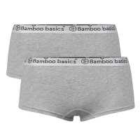 Bamboo basics Damen Hipster IRIS, 2er Pack - Panty, atmungsaktiv, Single Jersey Grau L