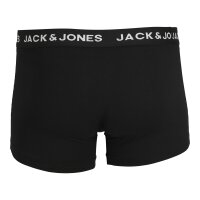 JACK&JONES Herren Boxer Shorts, 10er Pack - JACSOLID, Trunks, Baumwoll-Stretch, Logo einfarbig Schwarz S