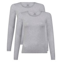 Bamboo basics Damen T-Shirt, 2er Pack - LARA Logsleeve, Unterhemd, Rundhals, uni