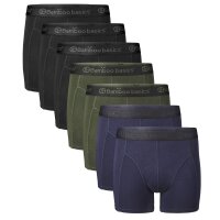 Bamboo basics Herren Boxer Shorts, 7er Pack - RICO7P, atmungsaktiv, Single Jersey Schwarz/Grün/Blau M