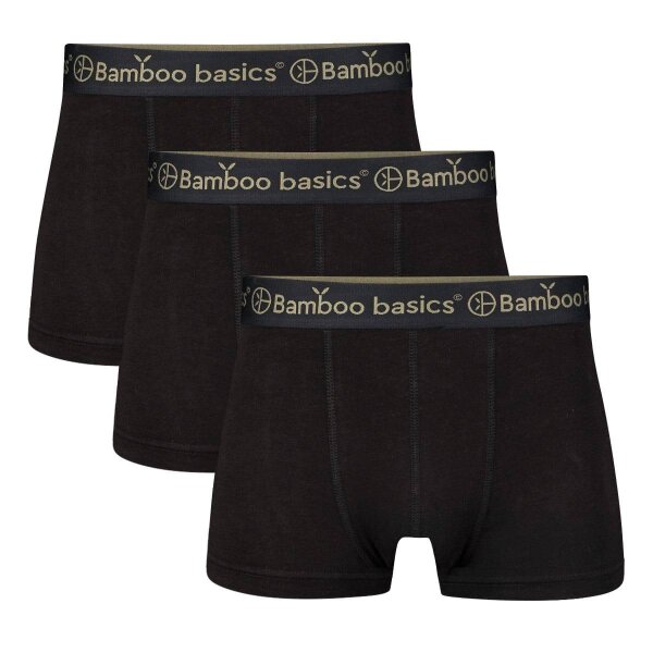 Bamboo basics Mens Boxer Shorts, 3-pack - LIAM Trunks, breathable, jersey Black M (Medium)