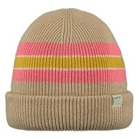 BARTS Girls Beanie - Melona Beanie, Cap, Stripes, Logo  Brown / Pink / Yellow 53-55