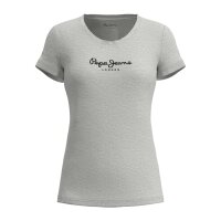 Pepe Jeans Damen T-Shirt - NEW VERGINIA, Baumwolle, Rundhals, Kurzarm, Logo, einfarbig