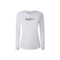 Pepe Jeans Damen Longsleeve - NEW VERGINIA LS, Rundhals, Langarm, Baumwolle, Logo, einfarbig