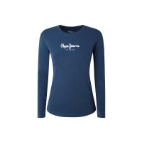 Pepe Jeans Damen Longsleeve - NEW VERGINIA LS, Rundhals, Langarm, Baumwolle, Logo, einfarbig