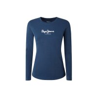 Pepe Jeans Damen Longsleeve - NEW VERGINIA LS, Rundhals, Langarm, Baumwolle, Logo, einfarbig