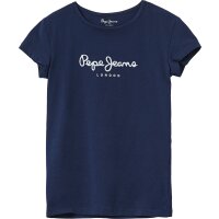 Pepe Jeans Mädchen T-Shirt - HANA GLITTER, Baumwolle, Rundhals, Kurzarm, Glitzer, Logo, einfarbig