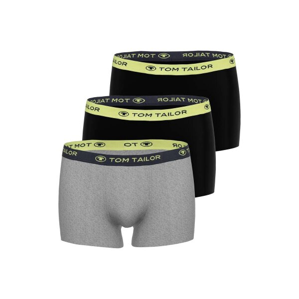 TOM TAILOR Herren Trunks, 3er Pack - Hip Pants, Unterwäsche, Unterhose, Baumwolle, Logo, einfarbig