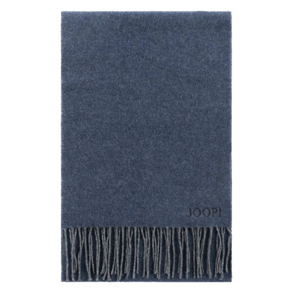 JOOP! mens scarf - Larsen, fringes, wool-cotton mix, approx. 180 x 30 cm