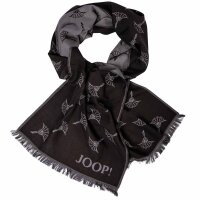 JOOP! mens scarf - Feris, woven scarf, cornflower, logo, bicolour, approx. 180 x 60 cm