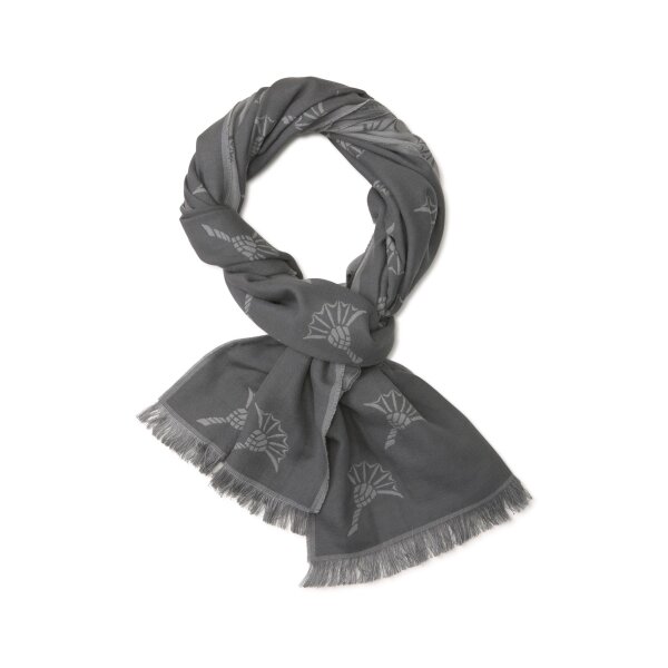 JOOP! mens scarf - Feris, woven scarf, cornflower, logo, bicolour, approx. 180 x 60 cm Dark grey