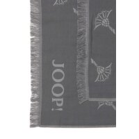 JOOP! mens scarf - Feris, woven scarf, cornflower, logo, bicolour, approx. 180 x 60 cm Dark grey