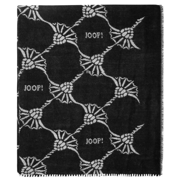 JOOP! Damen Schal - Webschal, Cornflower, Logo, Jacquard, Bicolor