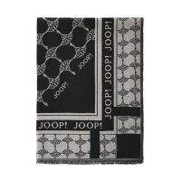 JOOP! Damen Schal - Webschal, Cornflower, Logo, Jacquard, Bicolor Schwarz