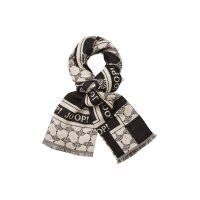 JOOP! Damen Schal - Webschal, Cornflower, Logo, Jacquard, Bicolor Schwarz