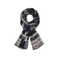 JOOP! Ladies Scarf - Woven Scarf, Cornflower, Logo, Jacquard, Bicolour Blue