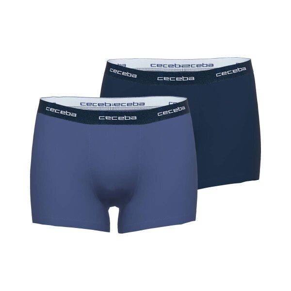 CECEBA Herren Trunks, 2er Pack - Monza, Unterwäsche, Pants, Baumwolle, Logo, einfarbig